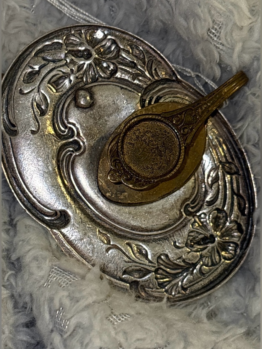 RARE Vintage Mixed Metal Tiger Statement Pendant Art Nouveau Oval Auburn GameDay - Picture 11 of 13